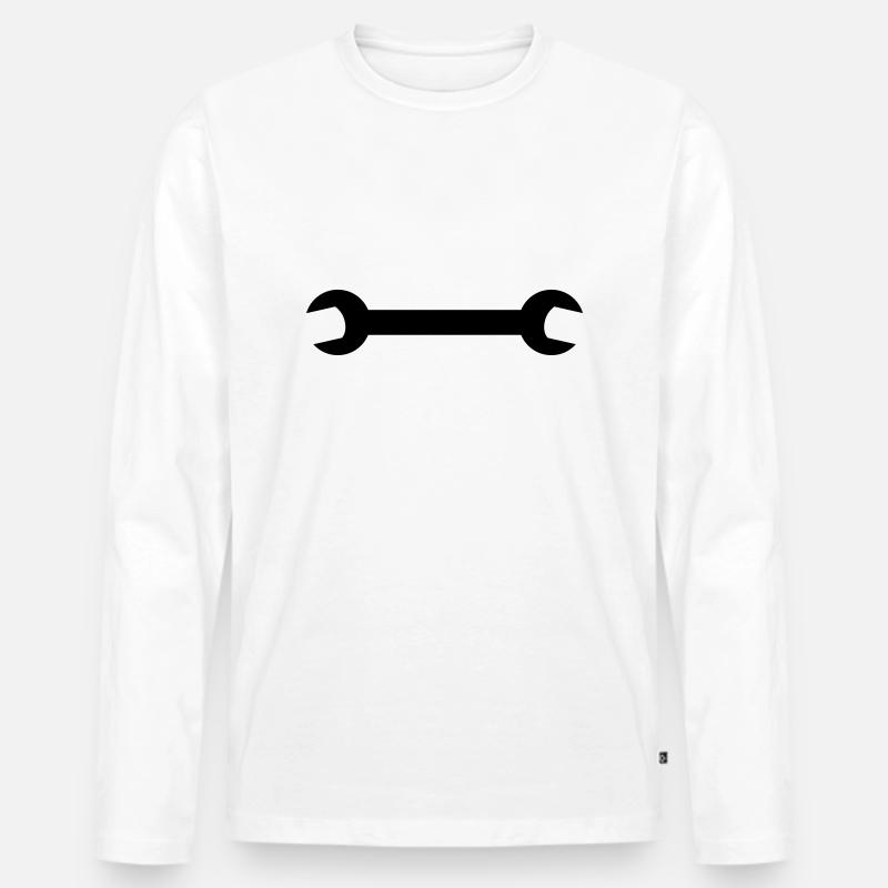 Chiave nera - Maglia a manica lunga ecologica premium da uomo - bianco