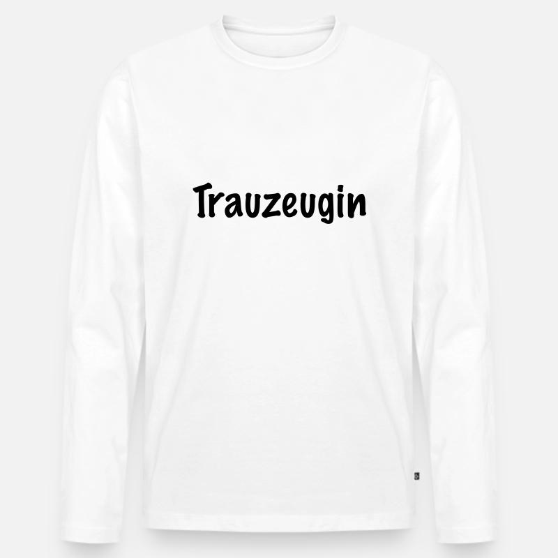 trauzeugin - Männer Premium Bio Langarmshirt - Weiß