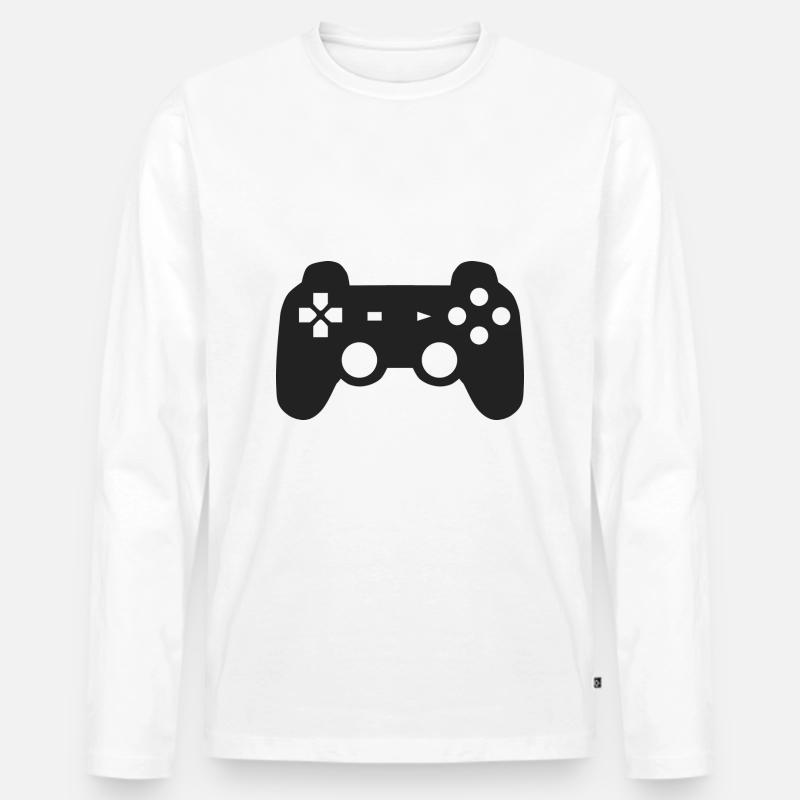 controller - Männer Premium Bio Langarmshirt - Weiß
