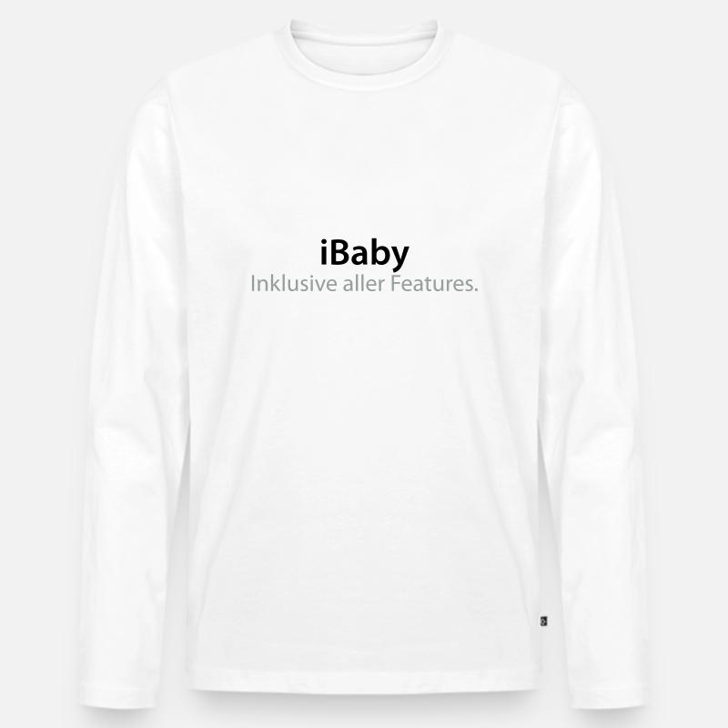 iBaby - Männer Premium Bio Langarmshirt - Weiß