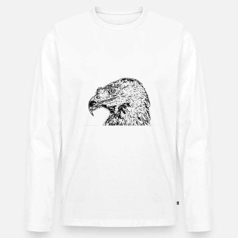 Adler - Männer Premium Bio Langarmshirt - Weiß
