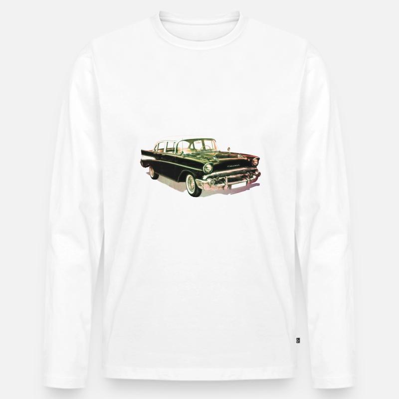 Oldtimer - Männer Premium Bio Langarmshirt - Weiß