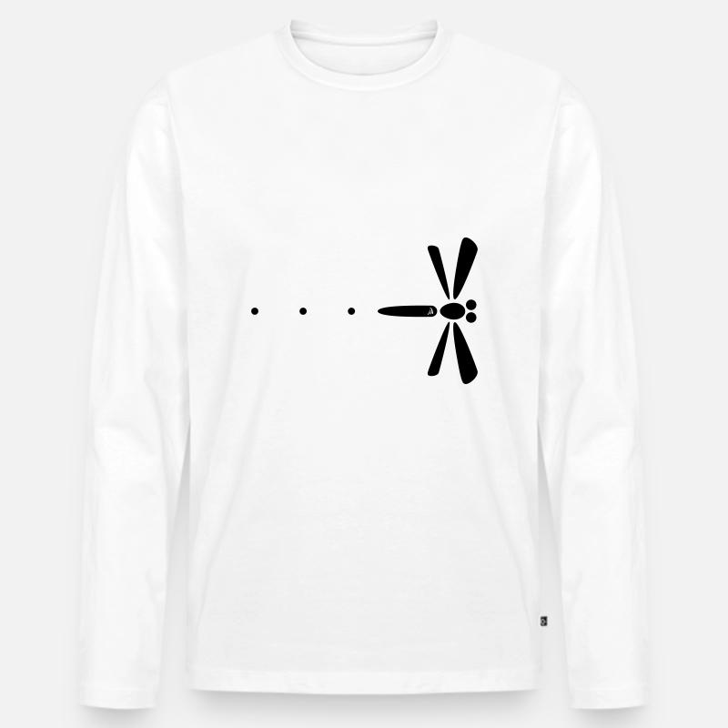 Manga-Libelle - Männer Premium Bio Langarmshirt - Weiß