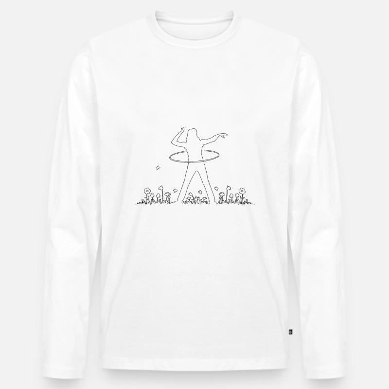Hula Hoop - Männer Premium Bio Langarmshirt - Weiß