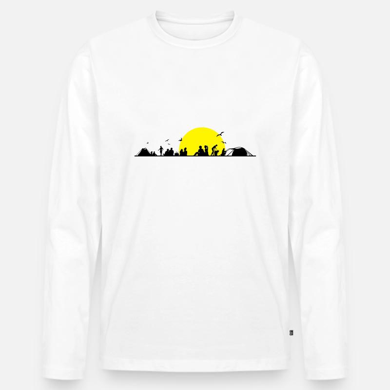 Freizeit - Zelten - Männer Premium Bio Langarmshirt - Weiß