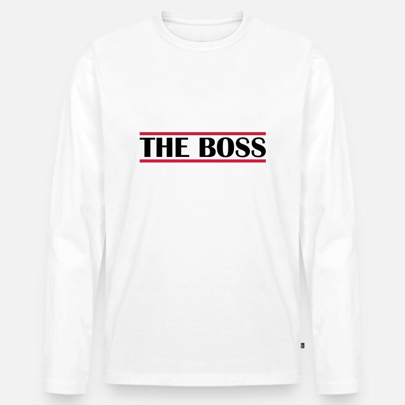 Logo Il Boss - Maglia a manica lunga ecologica premium da uomo - bianco