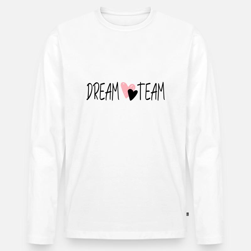 dreamteam - Männer Premium Bio Langarmshirt - Weiß