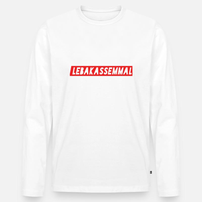 Leberkassemmel - Bayerisch - Männer Premium Bio Langarmshirt - Weiß