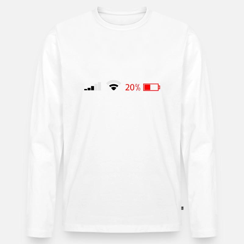 Wi-Fi (Englisch) - Männer Premium Bio Langarmshirt - Weiß