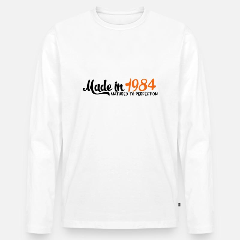 1984 - Männer Premium Bio Langarmshirt - Weiß