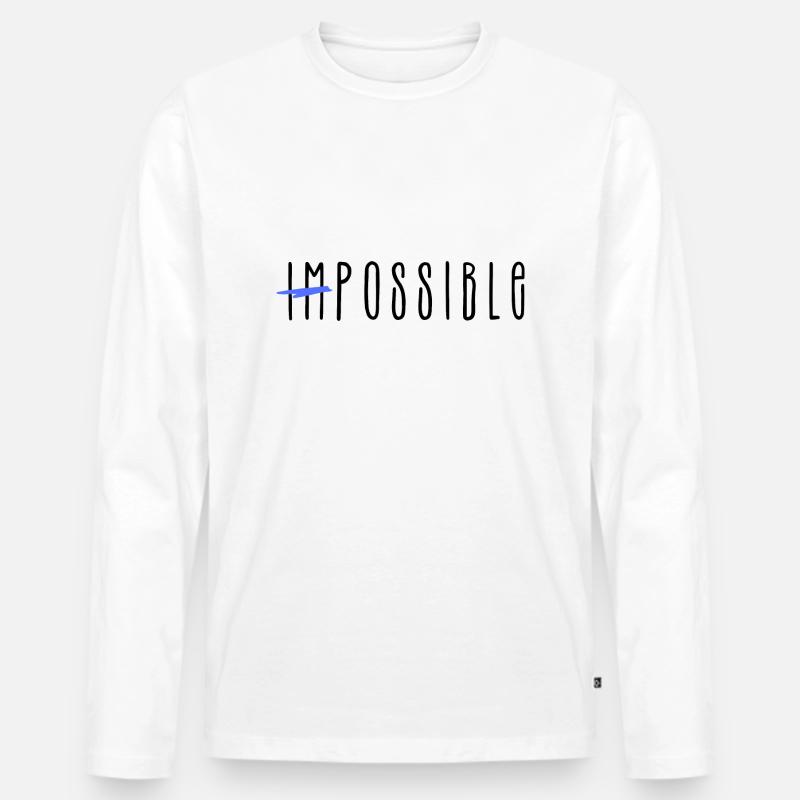 Impossible - Männer Premium Bio Langarmshirt - Weiß