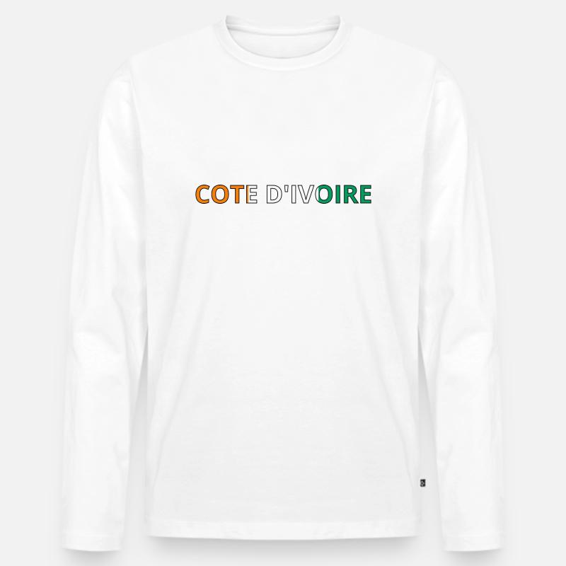 Flagge von Côte d'Ivoire - Männer Premium Bio Langarmshirt - Weiß