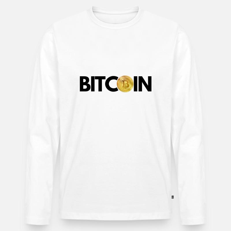 Krypto BITCOIN 3 - Männer Premium Bio Langarmshirt - Weiß