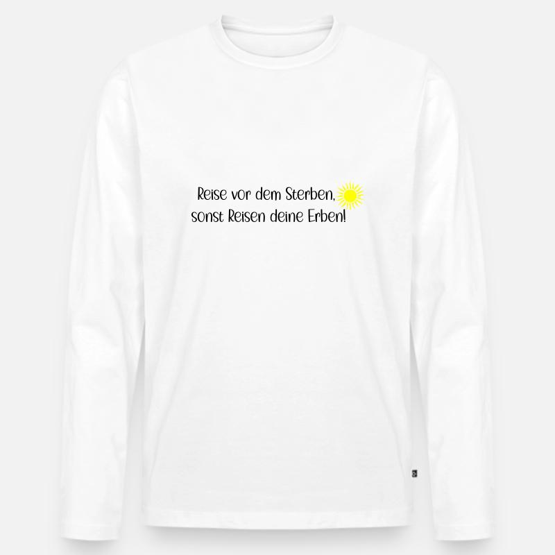 Reise vor dem Sterben - Männer Premium Bio Langarmshirt - Weiß