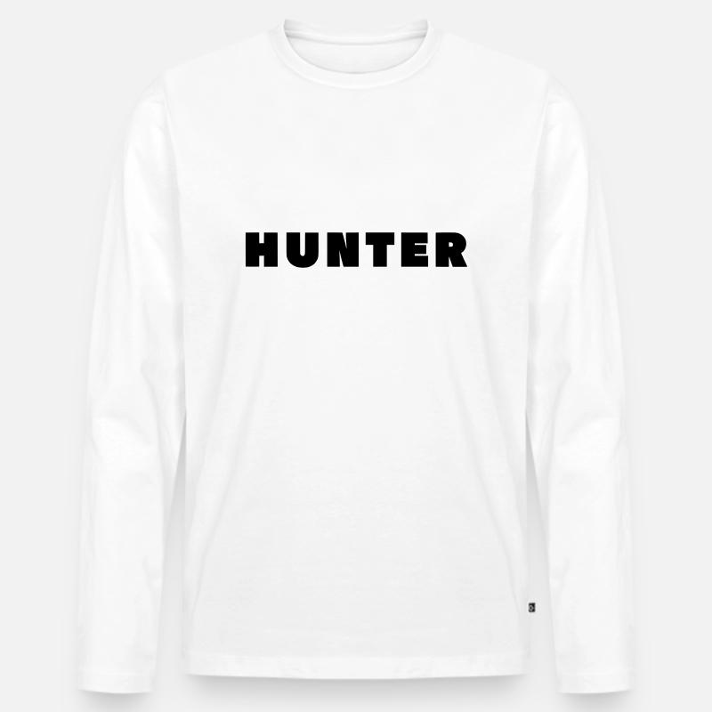 JÄGER - Männer Premium Bio Langarmshirt - Weiß