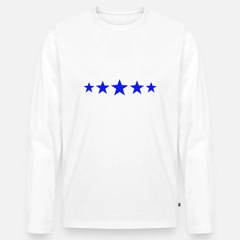 5 Sterne nebeneinander - Männer Premium Bio Langarmshirt - Weiß