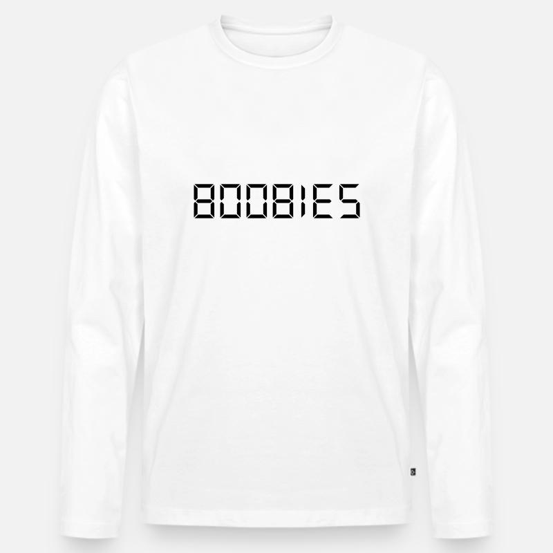 brüste - Männer Premium Bio Langarmshirt - Weiß