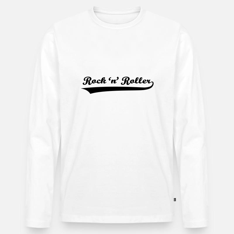 Rock 'n' Roller - Männer Premium Bio Langarmshirt - Weiß