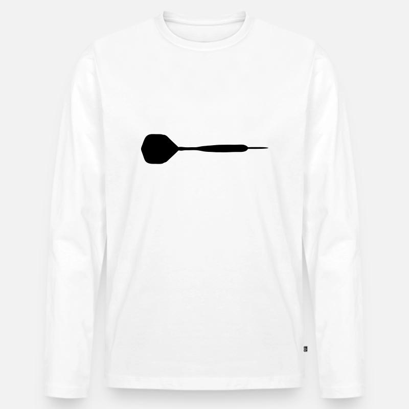 Dartpfeil - Männer Premium Bio Langarmshirt - Weiß
