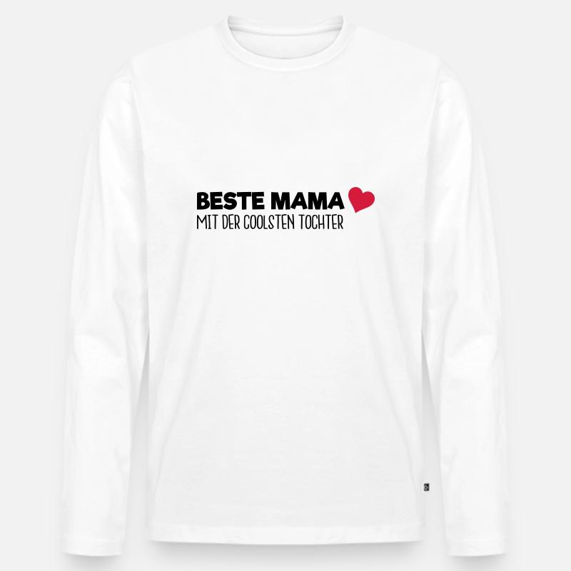 Beste Mama - Männer Premium Bio Langarmshirt - Weiß