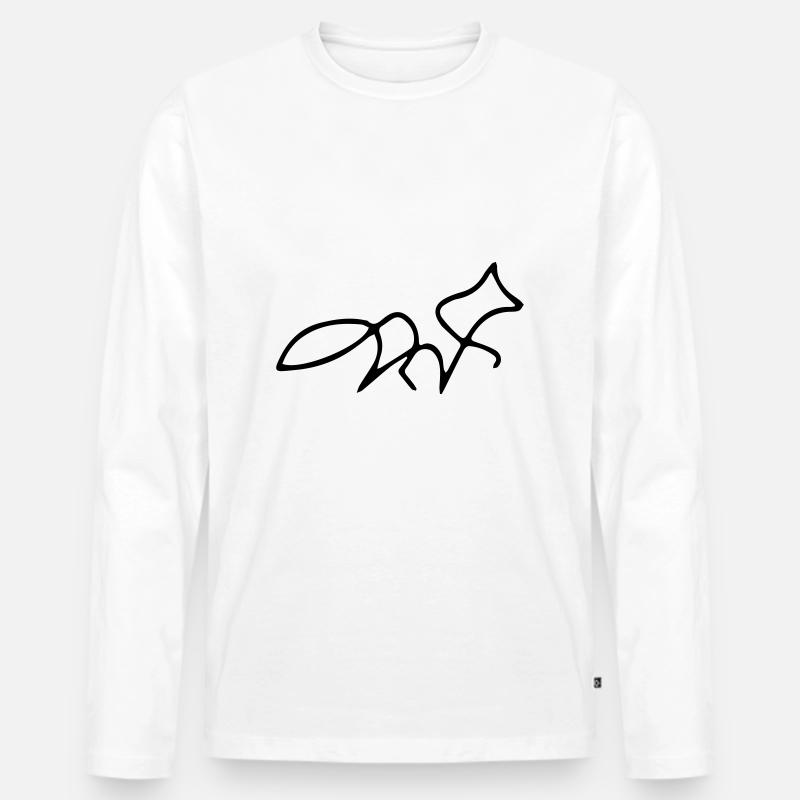 Fox oneline - Männer Premium Bio Langarmshirt - Weiß