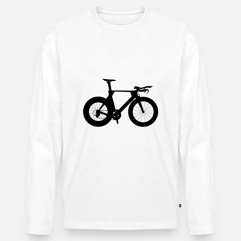 Zeitfahrrad - Männer Premium Bio Langarmshirt - Weiß