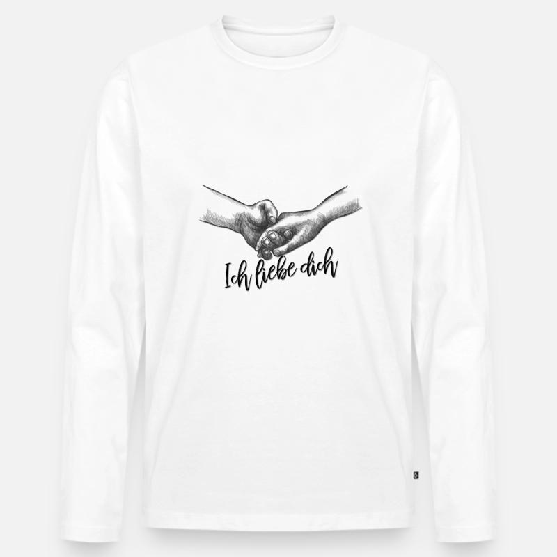 ich liebe dich - Männer Premium Bio Langarmshirt - Weiß