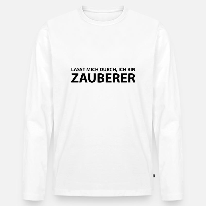 zauberer - Männer Premium Bio Langarmshirt - Weiß
