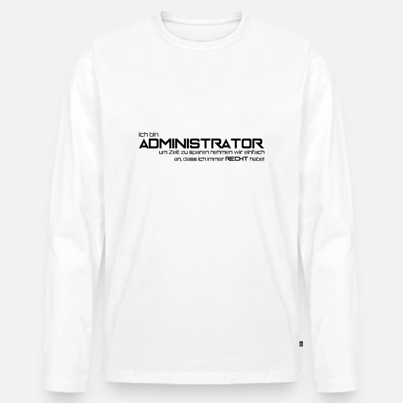 ADMINISTRATOR - Männer Premium Bio Langarmshirt - Weiß