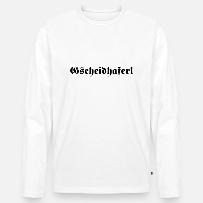Gscheidhaferl - Männer Premium Bio Langarmshirt - Weiß