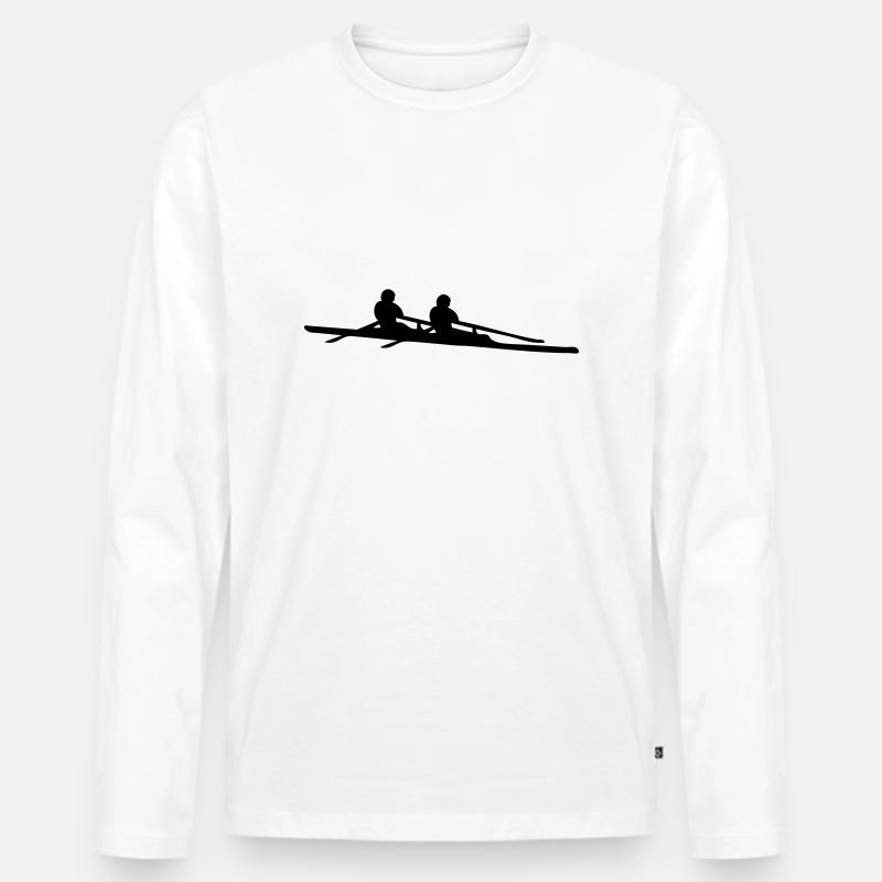 Doppelzweier - Männer Premium Bio Langarmshirt - Weiß