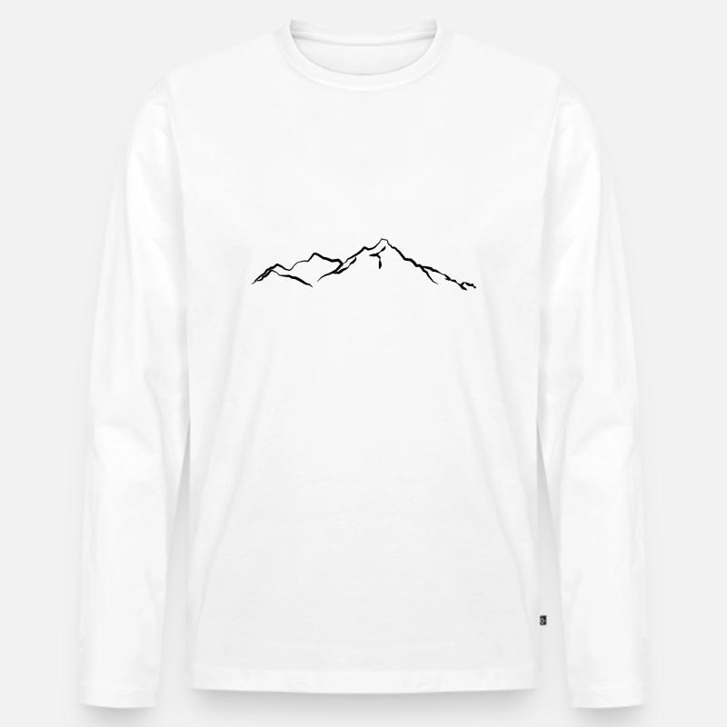 Berge schwarz - Männer Premium Bio Langarmshirt - Weiß