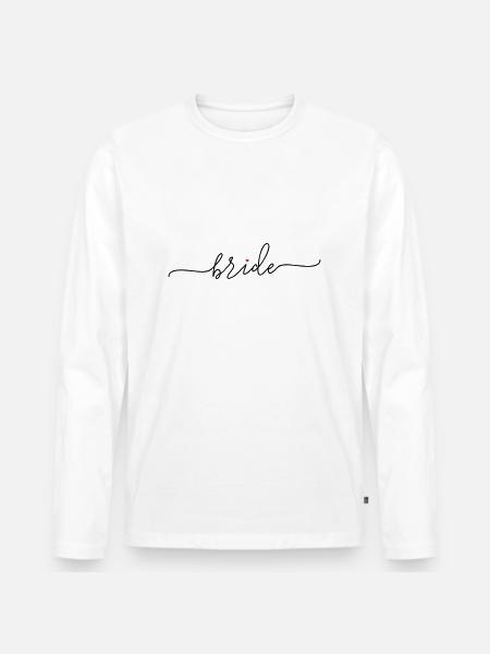 bride_babes_heart_1 - Männer Premium Bio Langarmshirt - Weiß