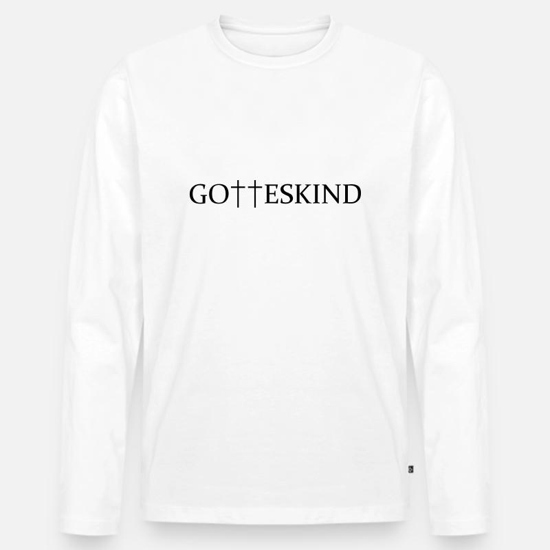 Gotteskind - Männer Premium Bio Langarmshirt - Weiß