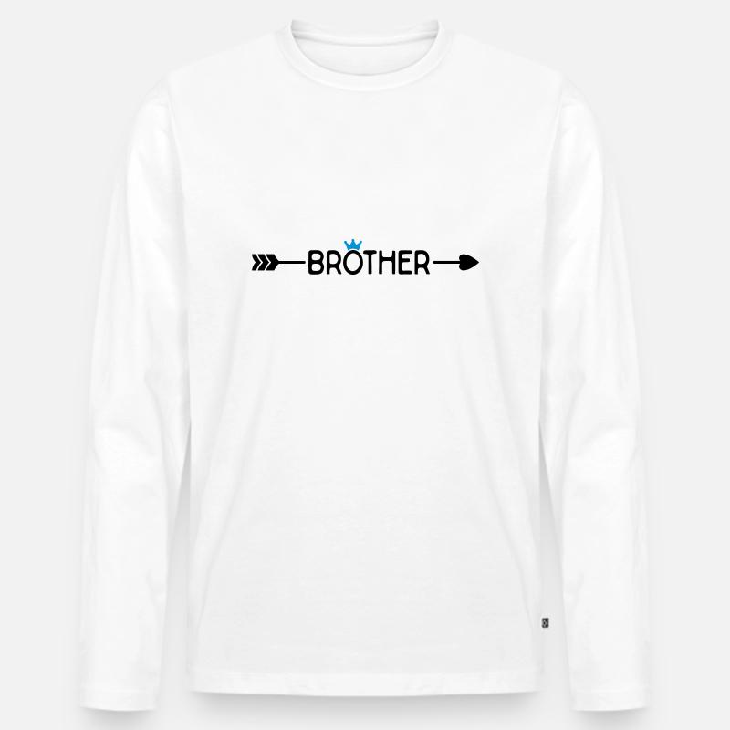 Brother - Männer Premium Bio Langarmshirt - Weiß