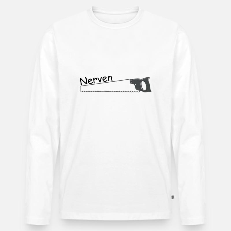 Nervensäge - Männer Premium Bio Langarmshirt - Weiß
