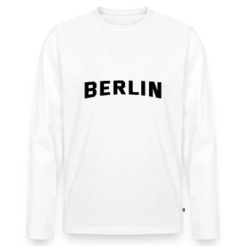 Berlin - Capital - Germany - Germany - Men's Premium Organic Long Sleeve Shirt - white - Front - Nico (187cm)