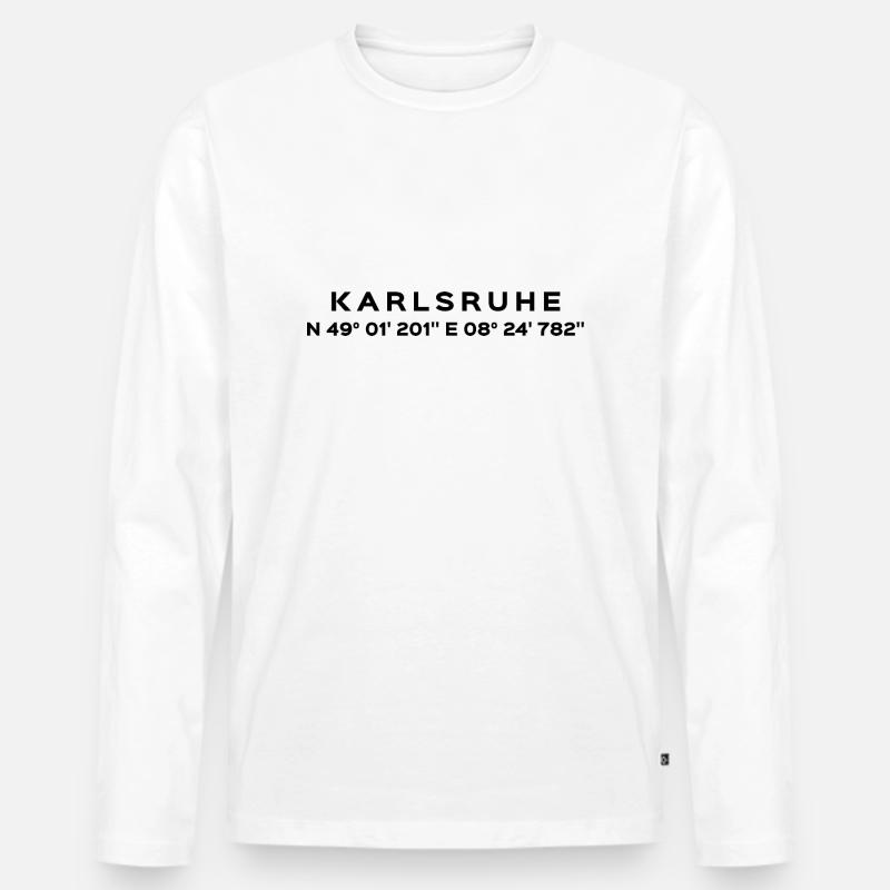 Karlsruhe - Männer Premium Bio Langarmshirt - Weiß