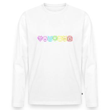 Fun Emotions Rainbow Color Emoticon - Men's Premium Organic Long Sleeve Shirt - white - Front - Nico (187cm)