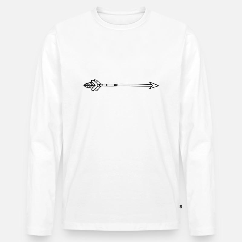 pfeil - Männer Premium Bio Langarmshirt - Weiß
