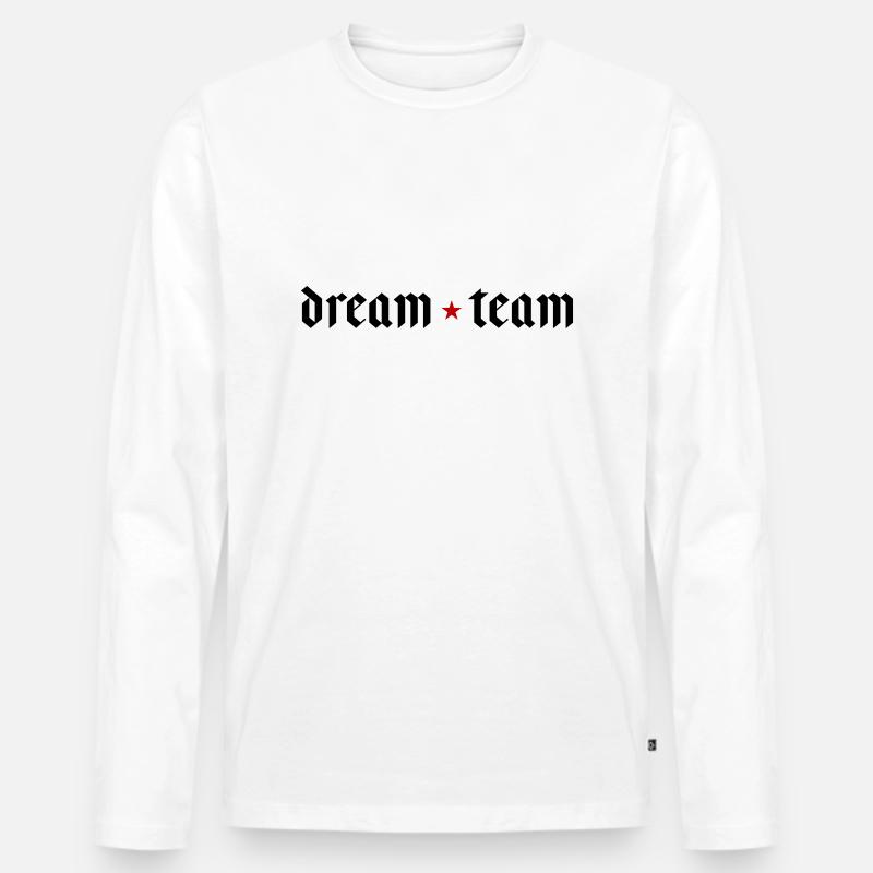 Dream Team - Männer Premium Bio Langarmshirt - Weiß
