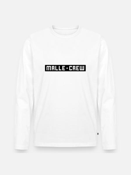 Malle Crew - Männer Premium Bio Langarmshirt - Weiß