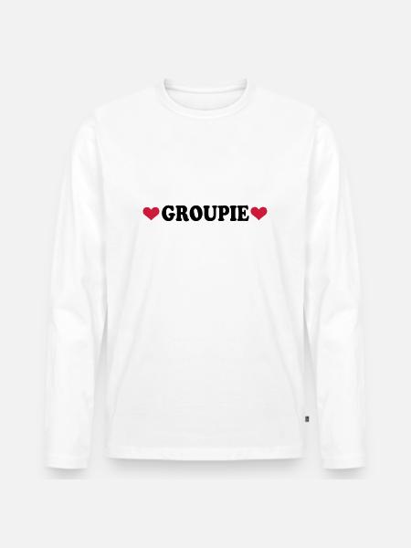 Groupie - Band - Männer Premium Bio Langarmshirt - Weiß