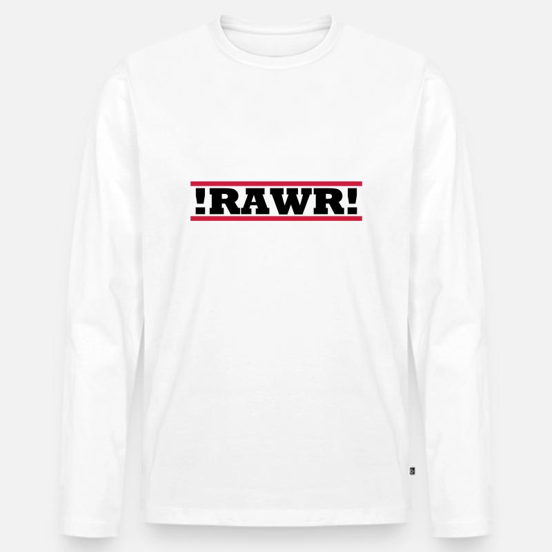 RAWR - Männer Premium Bio Langarmshirt - Weiß