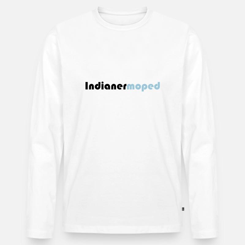 indianermoped - Männer Premium Bio Langarmshirt - Weiß