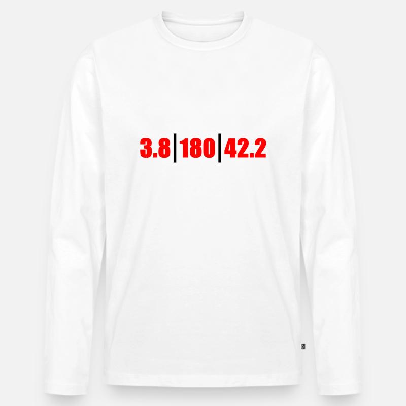 Triathlon Langdistanz km - Männer Premium Bio Langarmshirt - Weiß