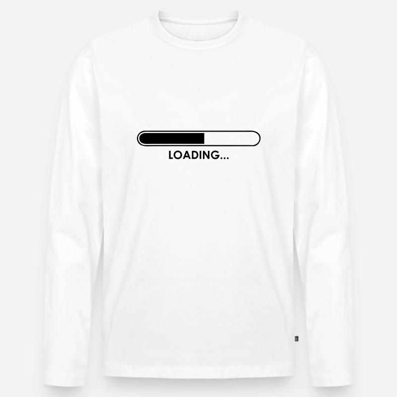 Universelles Loading Symbol - 1C - Männer Premium Bio Langarmshirt - Weiß