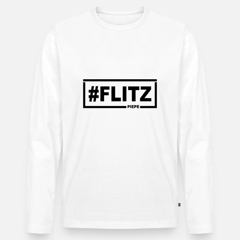 Flitzpiepe - Männer Premium Bio Langarmshirt - Weiß