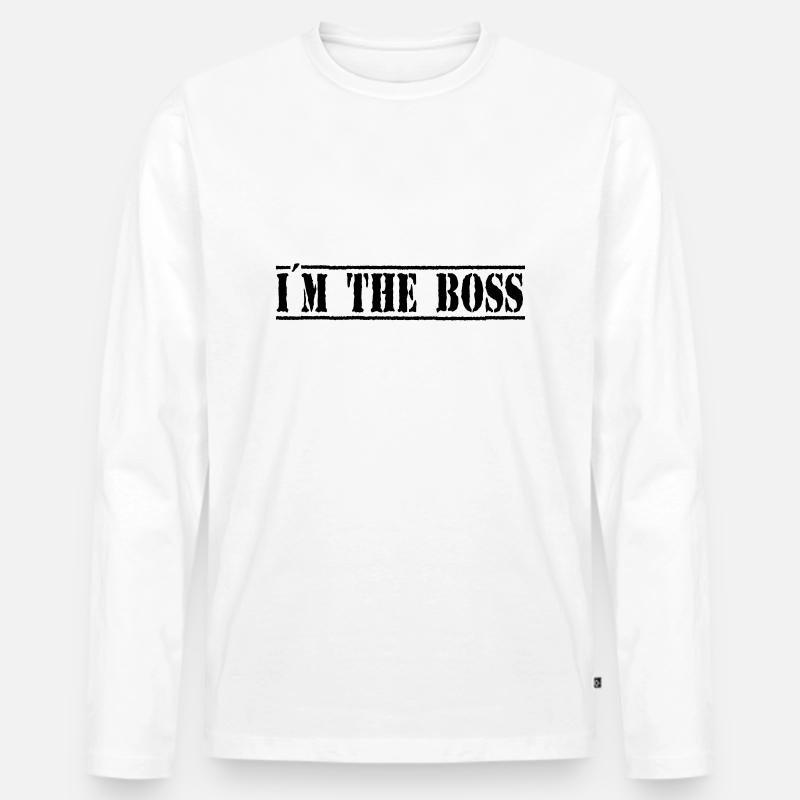 Boss - Männer Premium Bio Langarmshirt - Weiß