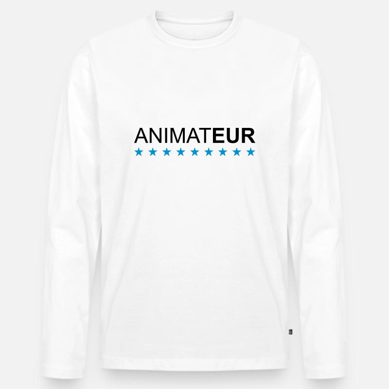 Animateur - Männer Premium Bio Langarmshirt - Weiß